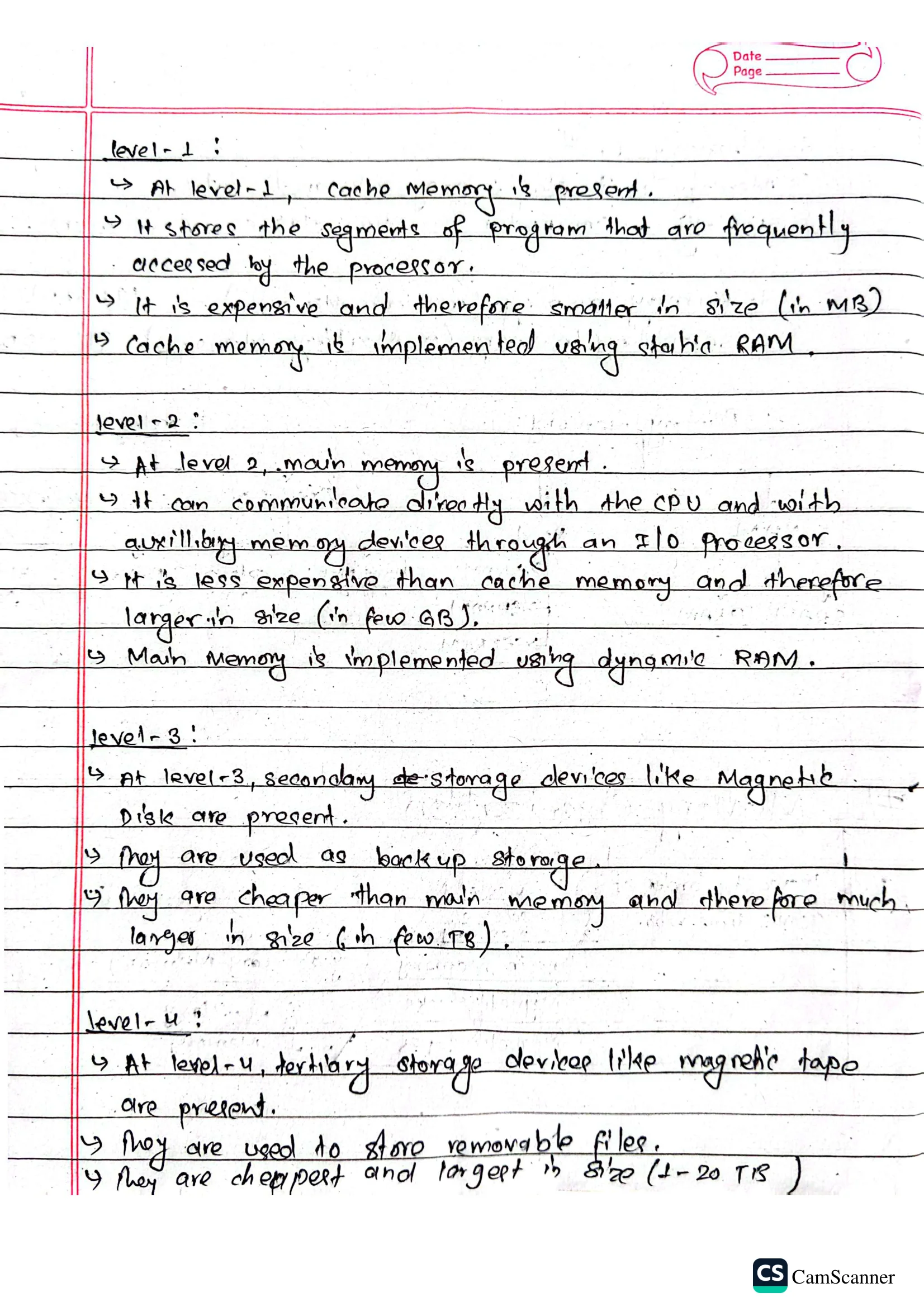 Computer Architecture Handwritten Note | Notestation