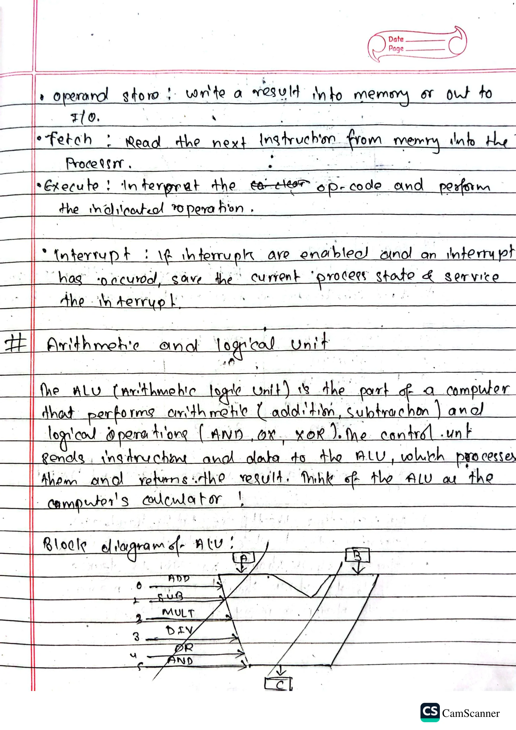 Computer Architecture Handwritten Note | Notestation